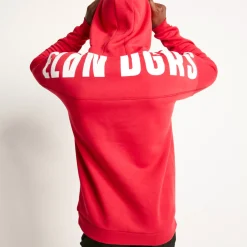 11 Degrees Unisex Large Logo Oversized Pullover Hoodie - Ski Patrol Red