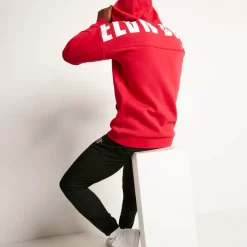 11 Degrees Unisex Large Logo Oversized Pullover Hoodie - Ski Patrol Red