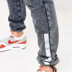 11 Degrees Womens Acid Wash Reflective Joggers – Black