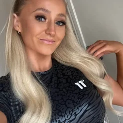 11 Degrees Womens Animal Print Slim Fit T-Shirt – Black