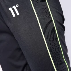 11 Degrees Womens Animal Print Contrast Joggers – Black