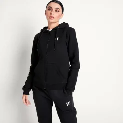 11 Degrees Womens Core Full Zip Hoodie – Black