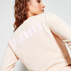 11 Degrees Womens Cropped Graphic Sweatshirt – Sunkiss Pink