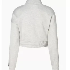 11 Degrees Womens Crystal Quarter Zip Cropped Sweatshirt – Tornado Grey Marl