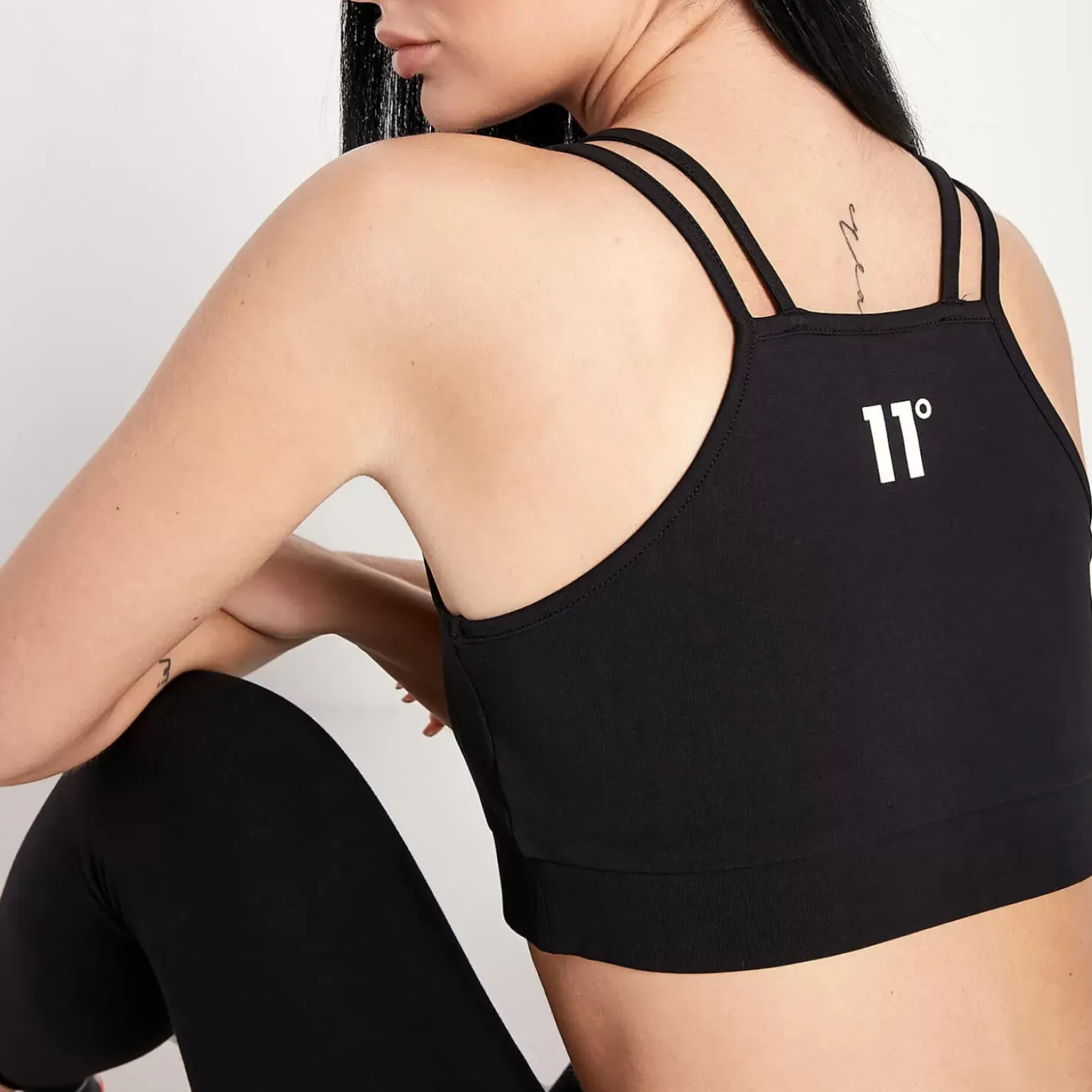 11 Degrees Womens Logo Bra – Black