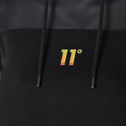 11 Degrees Womens Opal Cropped Mesh Insert Hoodie – Black