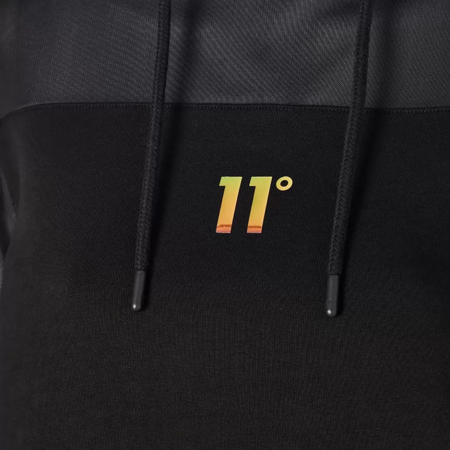 11 Degrees Womens Opal Cropped Mesh Insert Hoodie – Black