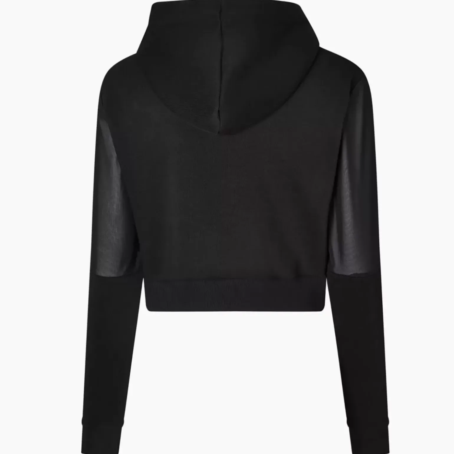 11 Degrees Womens Opal Cropped Mesh Insert Hoodie – Black