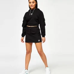 11 Degrees Womens Paper Bag Skirt – Black