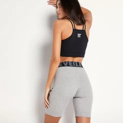 11 Degrees Womens Sustainable Rib Lounge Cycling Shorts – Grey Marl