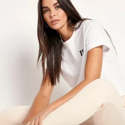 11 Degrees Womens Sustainable Slim Fit Rib Lounge Joggers – Sunkiss Pink