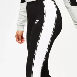 11 Degrees Womens Taped Cut And Sew Leggings – Black / Grey Marl / White