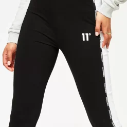 11 Degrees Womens Taped Cut And Sew Leggings – Black / Grey Marl / White