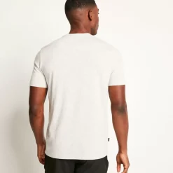 Chenille Applique Short Sleeve T-Shirt - Grey Marl