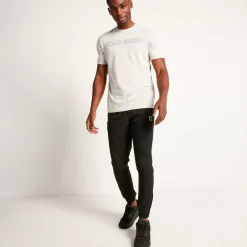 Chenille Applique Short Sleeve T-Shirt - Grey Marl