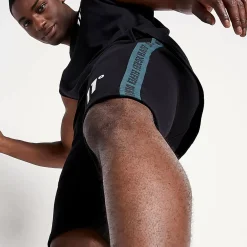 Cut And Sew Printed Sweat Shorts – Black / Darkest Spruce Green / Vapour Grey