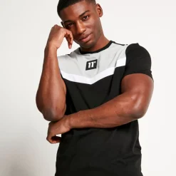 Cut And Sew Short Sleeve T-Shirt – Black/Titanium Grey/White