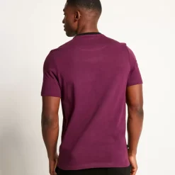 Cut And Sew Short Sleeve T-Shirt – Plum Purple/Black/Limeade