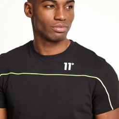 Gradient Piping Short Sleeve T-Shirt – Black