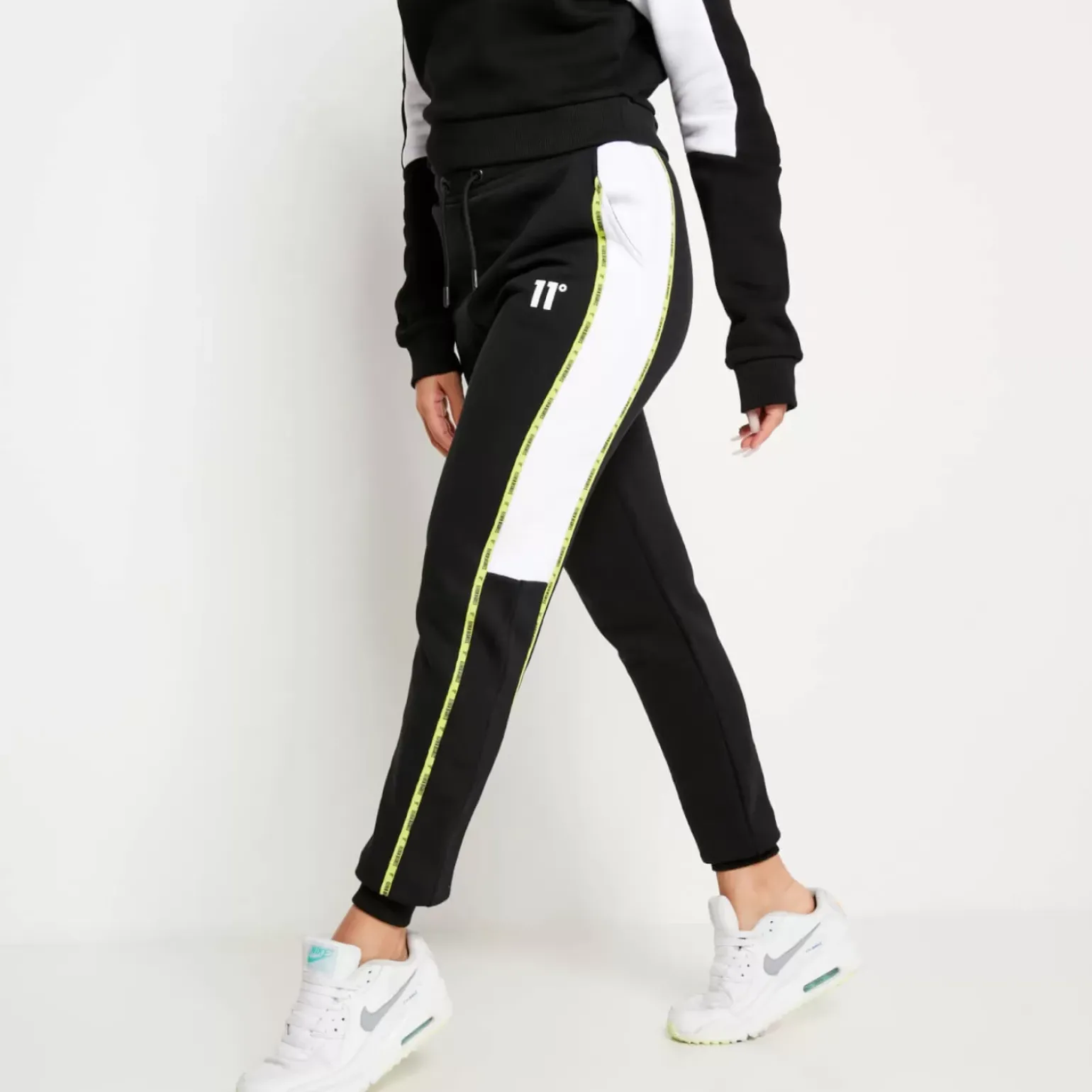 Micro Taped Cut And Sew Joggers – Black/White