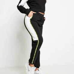 Micro Taped Cut And Sew Joggers – Black/White