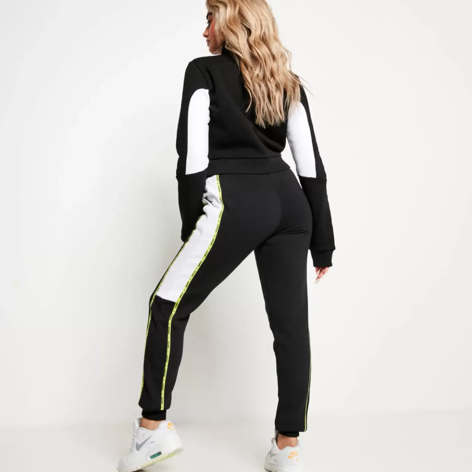 Micro Taped Cut And Sew Joggers – Black/White