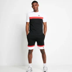 Play Hard Shorts – Black / White / Fiery Red