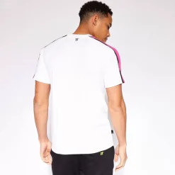 Sleeve Panel Taped T-Shirt - Safety Yellow / White