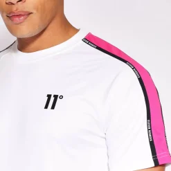 Sleeve Panel Taped T-Shirt - Safety Yellow / White