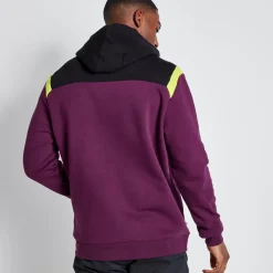 Tall Cut And Sew Pullover Hoodie – Plum Purple/Black/Limeade