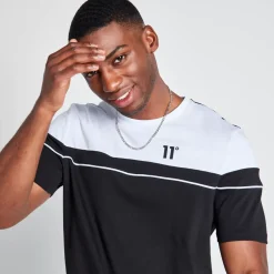 Tall Piped Cut And Sew Short Sleeve T-Shirt – Black/White