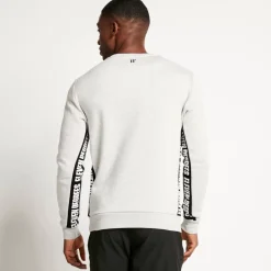 Text Panel Cut And Sew Sweatshirt – Grey Marl/Black